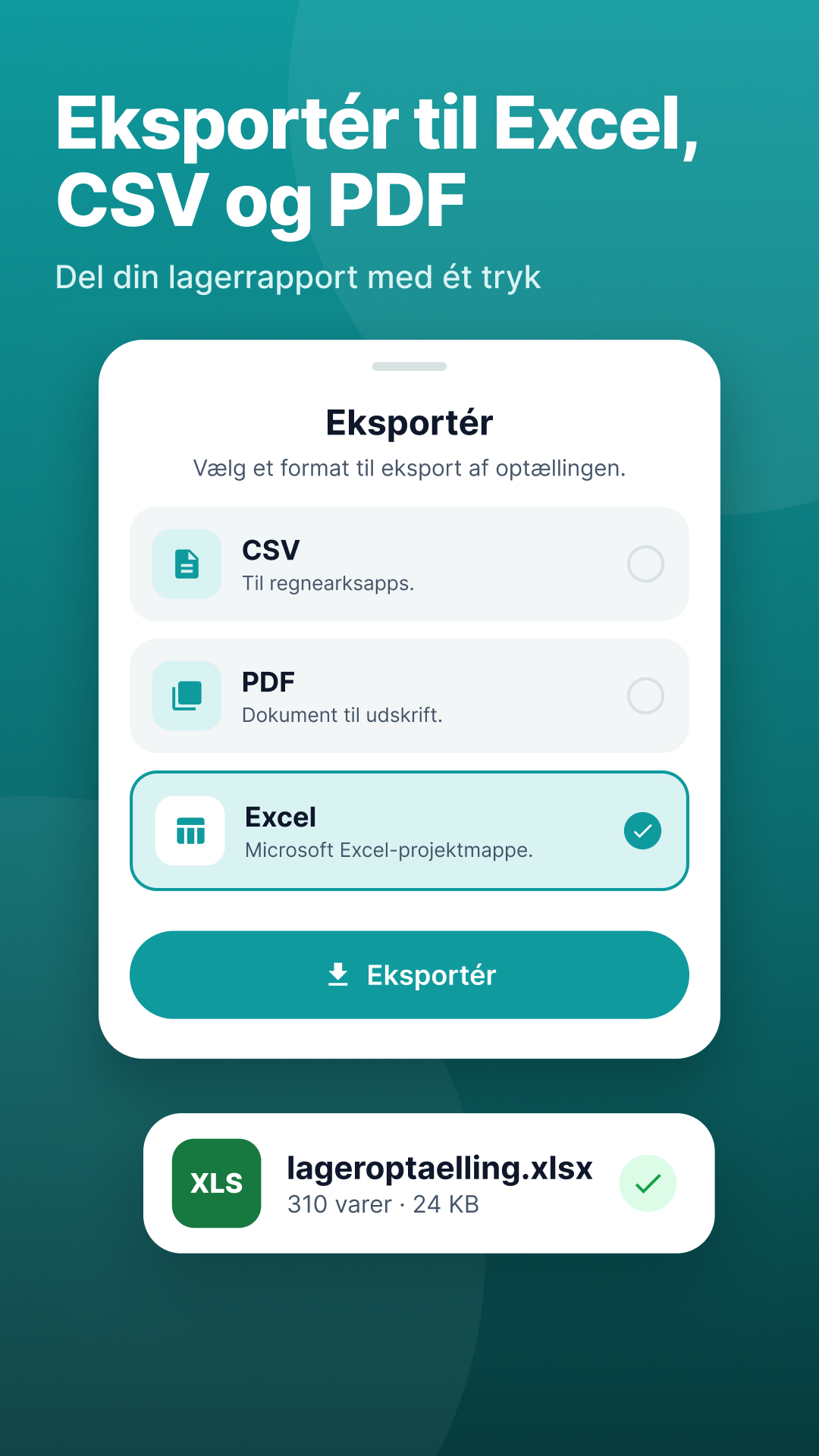 Rapporter og eksport