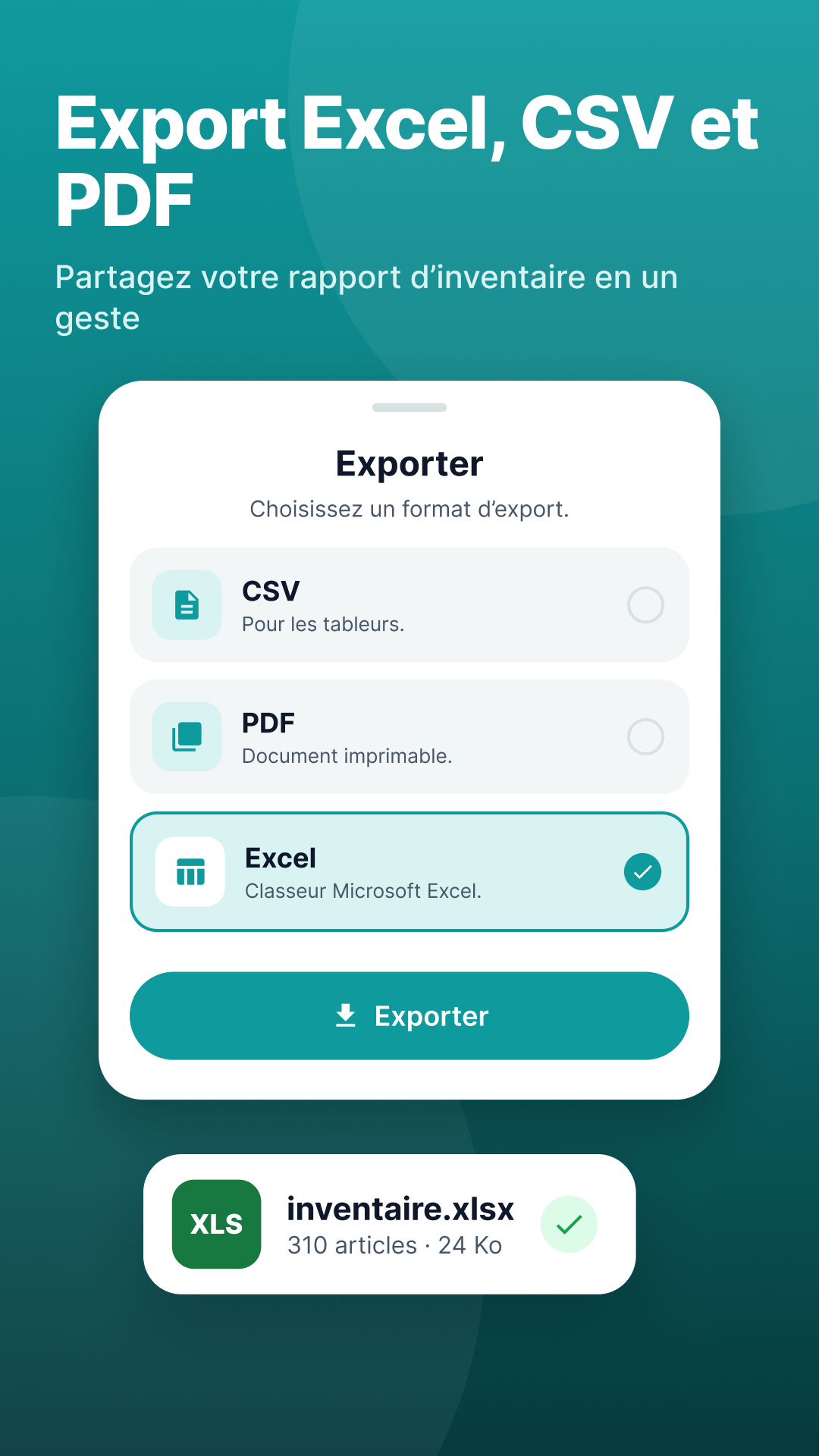 Rapports et export