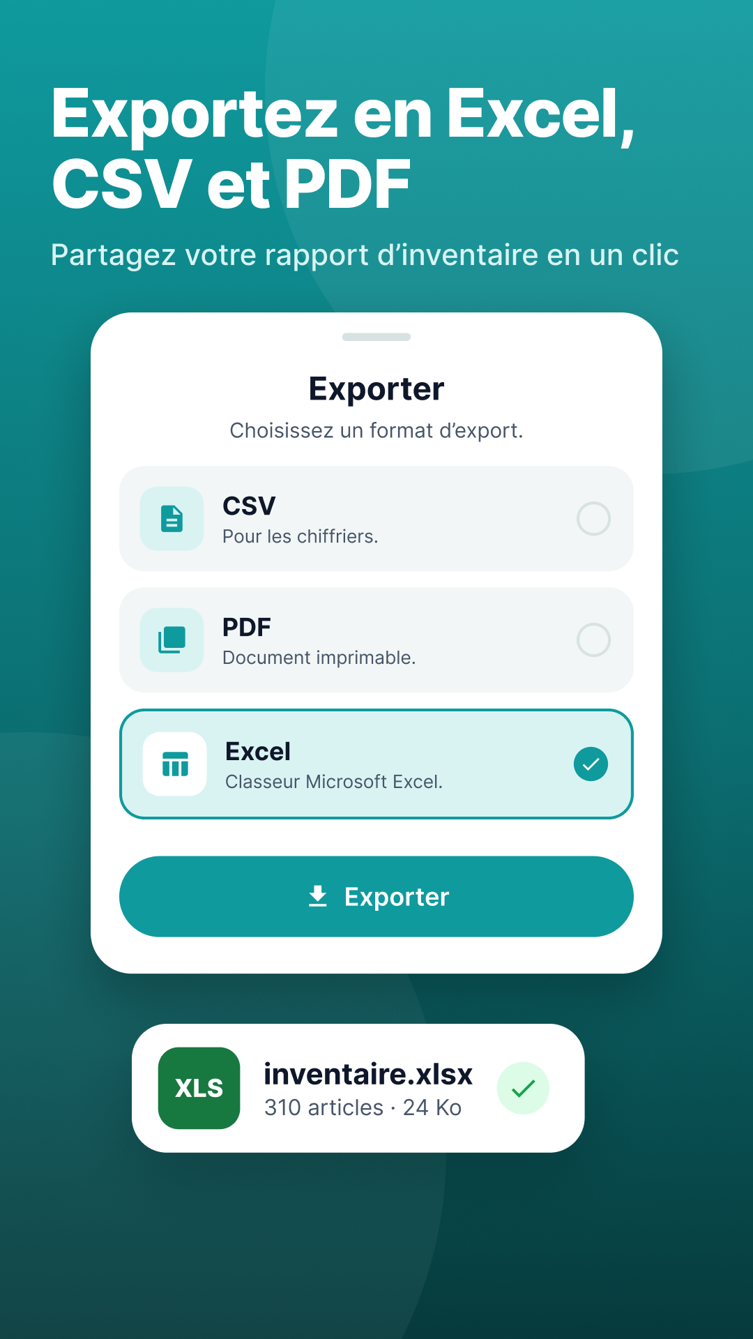 Rapports et export