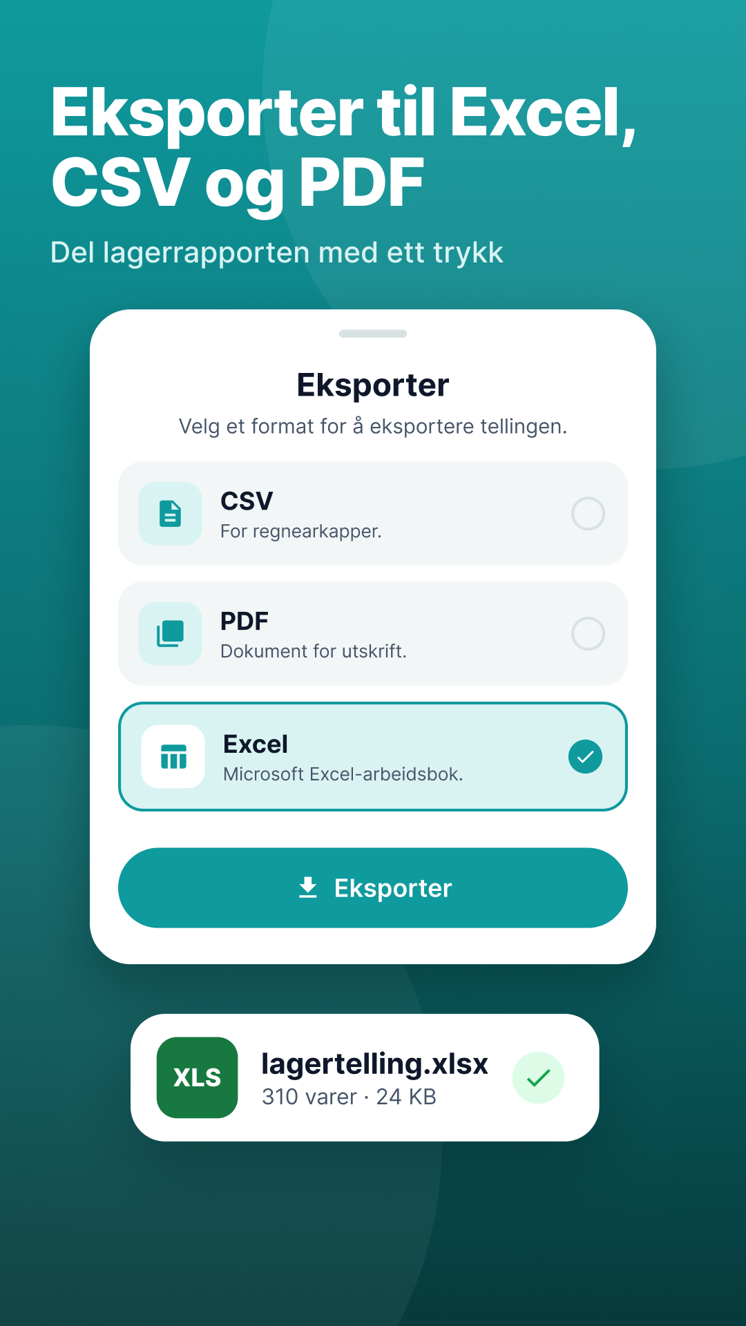 Rapporter og eksport
