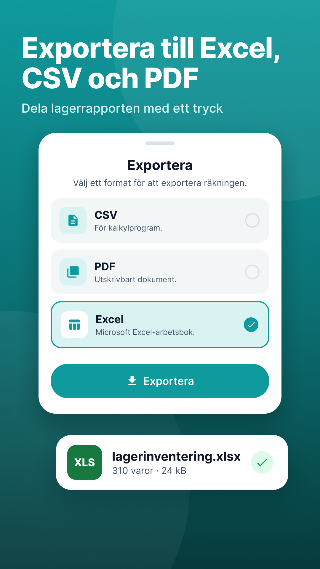 Rapporter och export