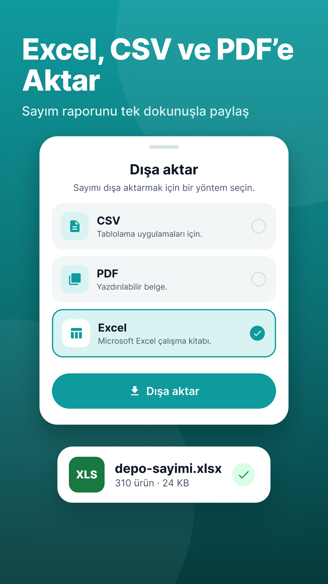 Rapor ve Dışa Aktarma